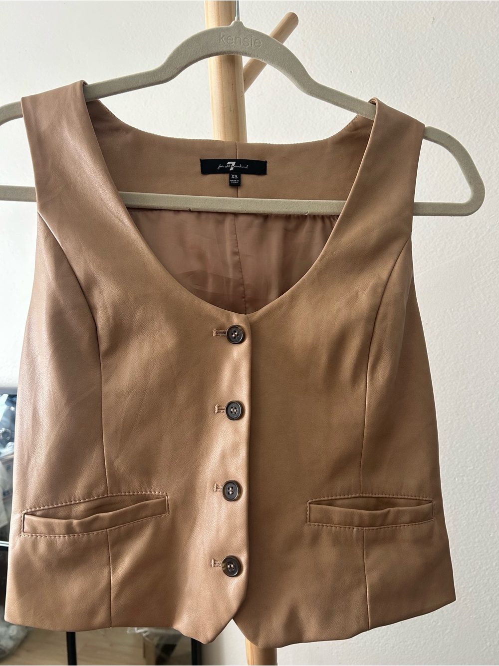 7 For All Mankind Sleeveless Vest in Camel/Tan XS